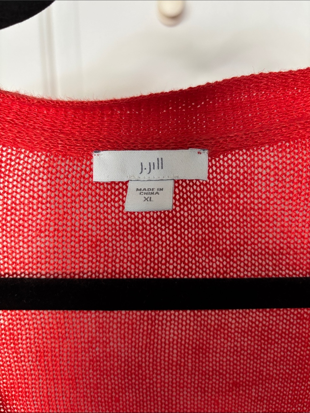 J. Jill orange V-Neck Open-Knit Cardigan - Picture 3 of 5
